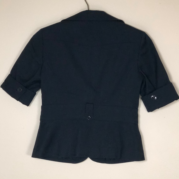 ANN TAYLOR Petites Navy Short Sleeve Blazer 2P - Picture 2 of 8